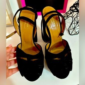 Aquazzura Firenze Vetvet Platform Pumps in Size 37.5